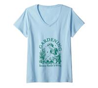 Femme Vintage Love Plant Gardening Lady parce que le meurtre est une erreur T-Shirt avec Col en V