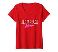 Femme Vintage Ohio Mom Throwback Design, Ohio Mother T-Shirt avec Col en V