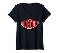 Femme Vintage Ohio Throwback Design, State of Ohio Fan Souvenir T-Shirt avec Col en V