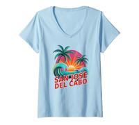 Femme Vintage Santa Barbara Sisters Vacay Best Ever Trip Assorti T-Shirt avec Col en V