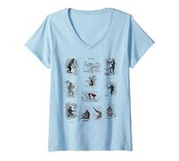 Femme Vintage Singes Singes Chimpanzé Primates Evolution Biologie T-Shirt avec Col en V