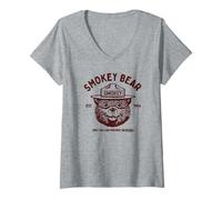 Femme Vintage Smokey Bear Logo Only You Can Prevent Wildfires T-Shirt avec Col en V