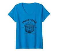 Femme Vintage Smokey Bear Logo Only You Officially Licensed T-Shirt avec Col en V