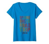 Femme Vintage Spring Break Road Trip 2026 Vacances Surf Vacay T-Shirt avec Col en V
