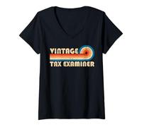 Femme Vintage Tax Preparer Job Title Birthday Idea T-Shirt avec Col en V
