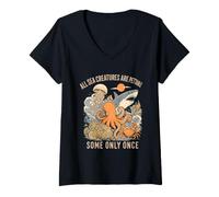 Femme Vintage : Toutes Les créatures Marines sont des Requins à caresser, Certaines Une Seule Fois T-Shirt avec Col en V