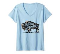 Femme Vintage Turnpike Distressed Country Music Hommes Femmes T-Shirt avec Col en V