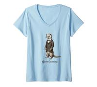 Femme Vintage Weasel Assez Cunning | Retro Victorian Steampink T-Shirt avec Col en V