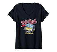 Femme Vintage Wild Shark Surfing Company Retro Surf T-Shirt avec Col en V