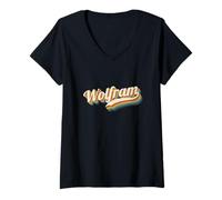 Femme Vintage Wolfram Personnalisé Nom Wolfram T-Shirt avec Col en V