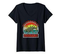 Femme Vintage You'll Never Be As Cool As A Stegosaurus Dinosaur T-Shirt avec Col en V