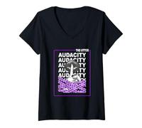 Femme Violet, Ferme ta Bouche Quand tu me parles, Graphique Violet T-Shirt avec Col en V
