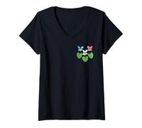 Femme Violet Subtil Style Aquarelle Trans Pride T-Shirt avec Col en V