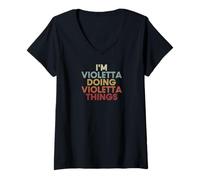 Femme Violetta Name Violetta Personalized Name First Given T-Shirt avec Col en V