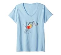 Femme Violin Vibes Only Artistic Musicien Orchestra Art T-Shirt avec Col en V