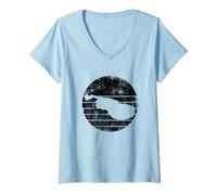 Femme Violon Professeur de Violon Violoncelle T-Shirt avec Col en V