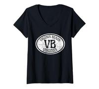Femme Virginia Beach T-Shirt avec Col en V