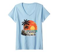 Femme Virginia Beach T-Shirt avec Col en V