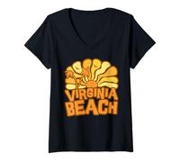 Femme Virginia Beach T-Shirt avec Col en V