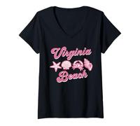 Femme Virginia Beach T-Shirt avec Col en V