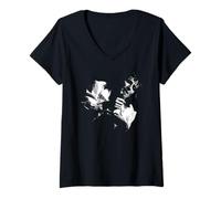 Femme Visages Chanteur Rod Stewart Live European Tour Bruxelles 1976 T-Shirt avec Col en V