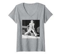 Femme Visages Chanteur Rod Stewart NEC Arena Body Wishes Tour 1983 T-Shirt avec Col en V