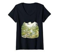 Femme Vision d'une Ville écologique pour Un Avenir Vert T-Shirt avec Col en V