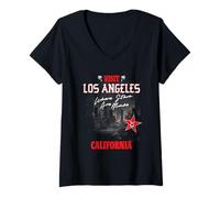 Femme Visit Los Angeles Post Apocalyptic Scene T-Shirt avec Col en V