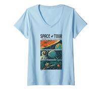 Femme Visite de l'espace : l'avenir multiplanétaire de la planète Terre T-Shirt avec Col en V