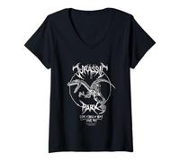 Femme Visite guidée de Jurassic Parc 2025 : Life Finds A Way T-Shirt avec Col en V
