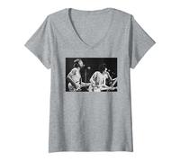 Femme Visite guidée des Rolling Stones avec Mick Jagger et Ronnie Wood T-Shirt avec Col en V