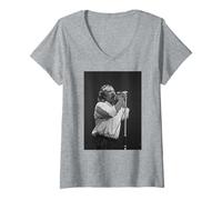 Femme Visite Tactile Invisible du Stade Phil Collins Genesis Wembley T-Shirt avec Col en V