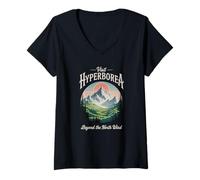Femme Visitez Hyperborea Funny History T-Shirt avec Col en V