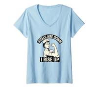 Femme Vitals Are Down, I Rise Up. Infirmière Motivation. T-Shirt avec Col en V