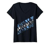 Femme Viva la Libertad Carajo réformateur liberté T-Shirt avec Col en V