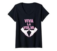 Femme Viva-La Vulva - Gay Pride lesbienne drôle T-Shirt avec Col en V