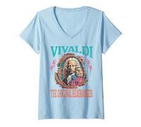 Femme Vivaldi The Original Headbanger Classic Music Fans T-Shirt avec Col en V
