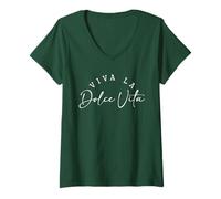 Femme Vive la Dolce Vita T-Shirt avec Col en V