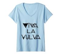 Femme Vive la Vulva T-Shirt avec Col en V