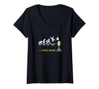 Femme Vivement Le W nd - Semaine Type - Humour Champagne T-Shirt avec Col en V