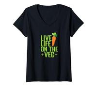 Femme Vivez la Vie sur la Vie végétale végétale T-Shirt avec Col en V