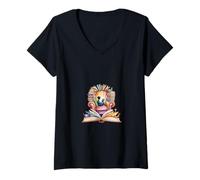 Femme Vivre dans des Mondes fictifs Book Gamer Fantasy. T-Shirt avec Col en V