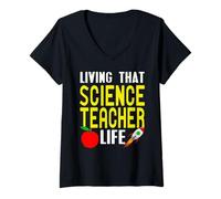 Femme Vivre la Vie de Prof de Sciences engagé T-Shirt avec Col en V