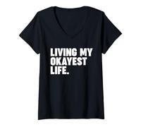 Femme Vivre ma vie la plus normale T-Shirt avec Col en V