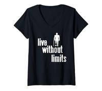Femme Vivre sans Limites Mobilité et Résilience T-Shirt avec Col en V