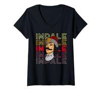 Femme Vlad Empaler III Draculea Balkans Transylvanie Roumanie T-Shirt avec Col en V