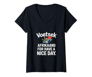 Femme Voetsek Sarrastique drôle d'Afrique du Sud T-Shirt avec Col en V