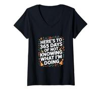 Femme Voici 365 jours de ne pas savoir NYE T-Shirt avec Col en V