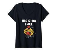 Femme Voici Comment Je Fais Rouler Un vélo de Poche Minimoto Rocket Pocketbike T-Shirt avec Col en V