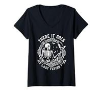 Femme Voilà Mon dernier f-CK Volant, drôle, Mignon et Sarcastique T-Shirt avec Col en V